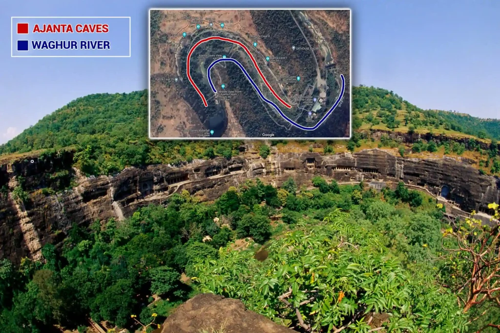 Ajanta Caves Shape Hourse Shoe Waghur River 