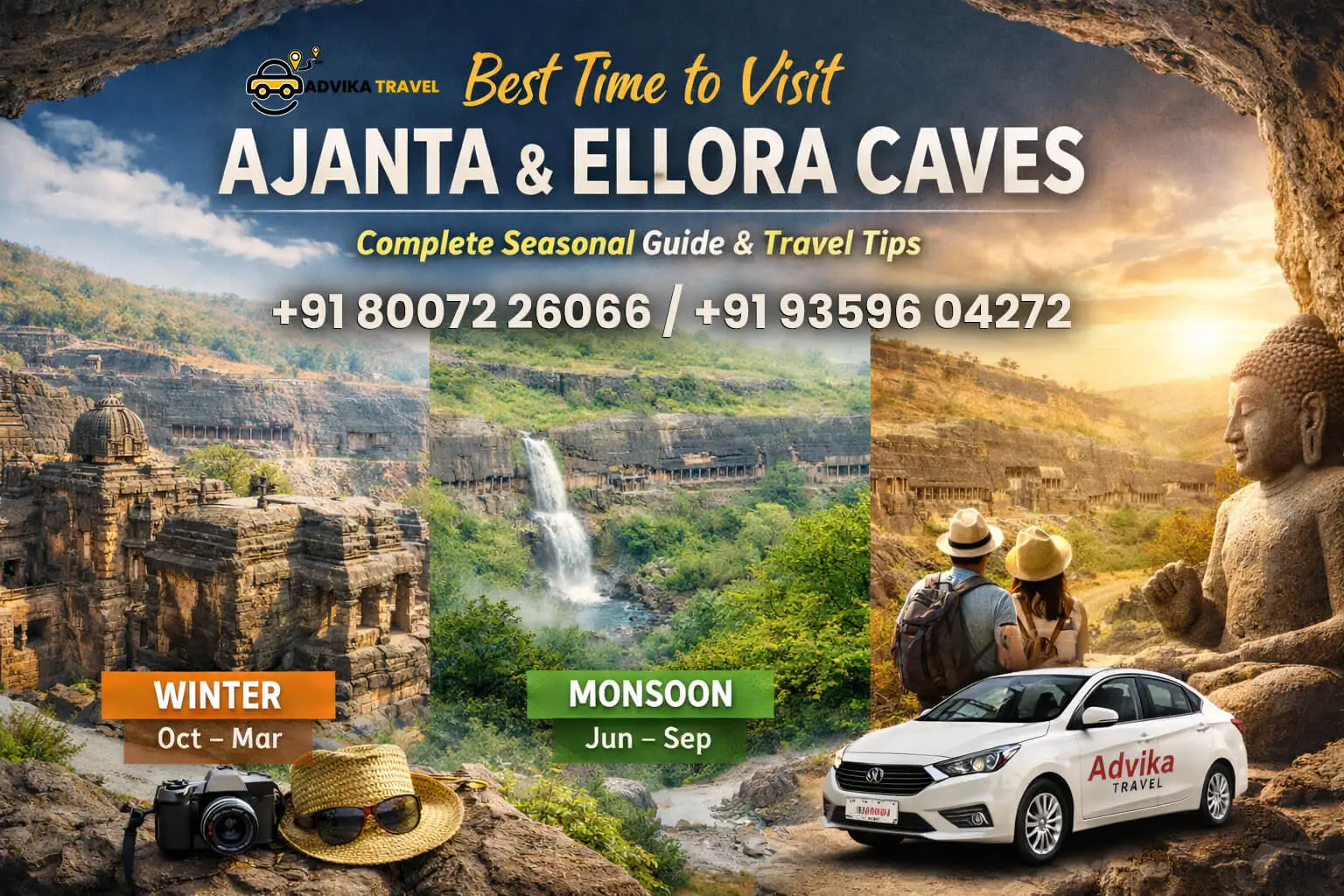 Best Time to Visit Ajanta and Ellora Caves with Advika Travel Taxi Service