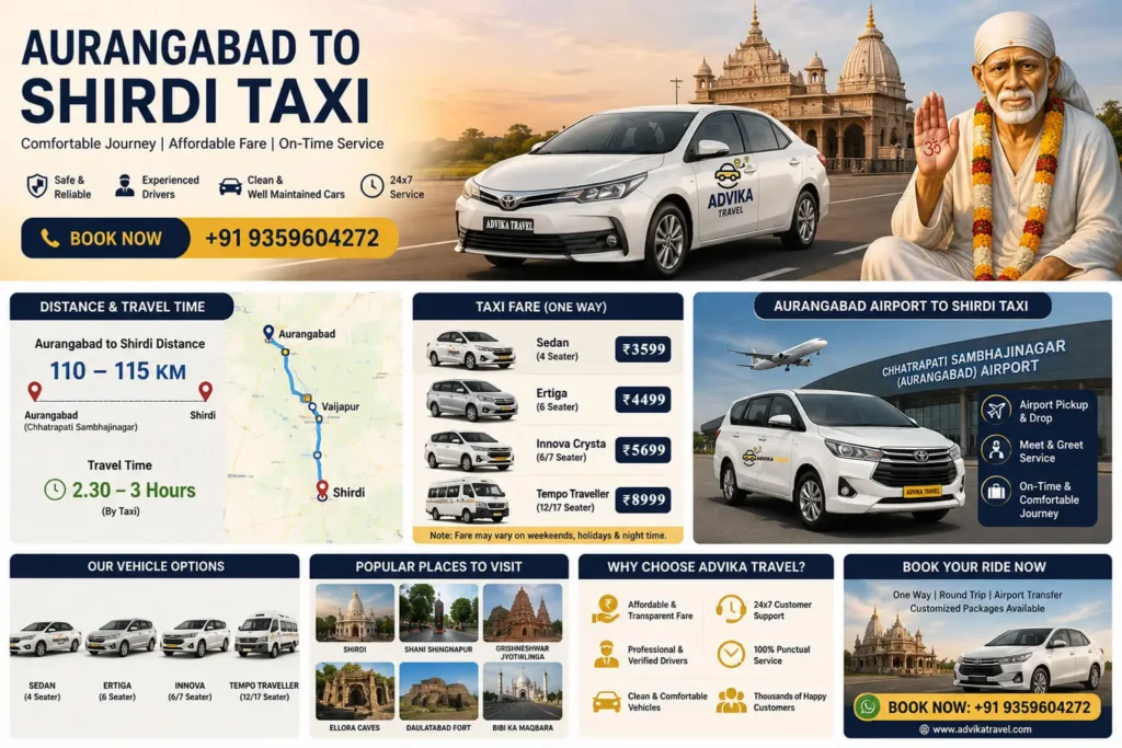 aurangabad to shirdi taxi